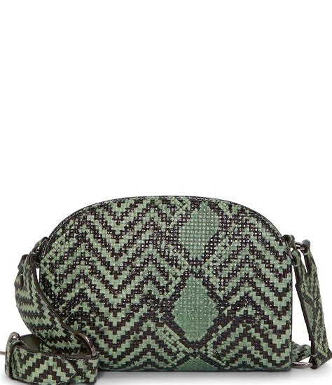 snake embossed crossbody bag